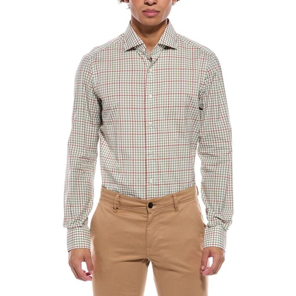 Isaia Mens  Mix Dress Shirt, Green